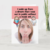 の考え顔マスクストレスドリームユーモア シーズンカード (正面)