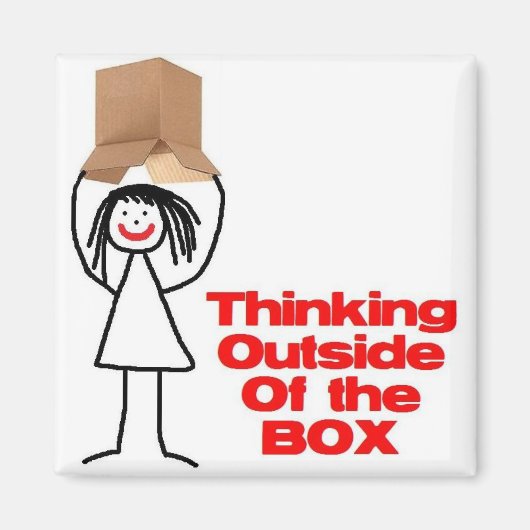 の考えBox Cartoonの外 マグネット (正面)