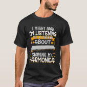 の考えMy Harmonica Player Hにつおもしろいいて Tシャツ (正面)