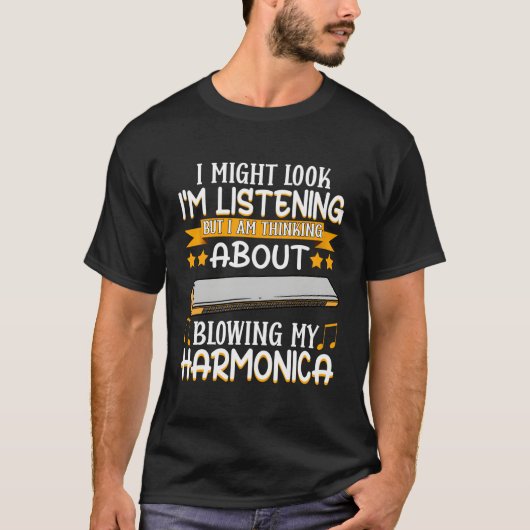 の考えMy Harmonica Player Hにつおもしろいいて Tシャツ (正面)