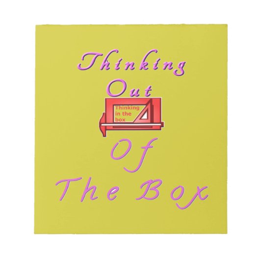 の考えOutside the Boxデザイン ノートパッド (正面)
