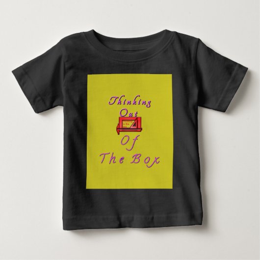 の考えOutside the Boxデザイン ベビーTシャツ (正面)