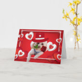 の考えPoodleグリーティングカード カード (黄色い花)