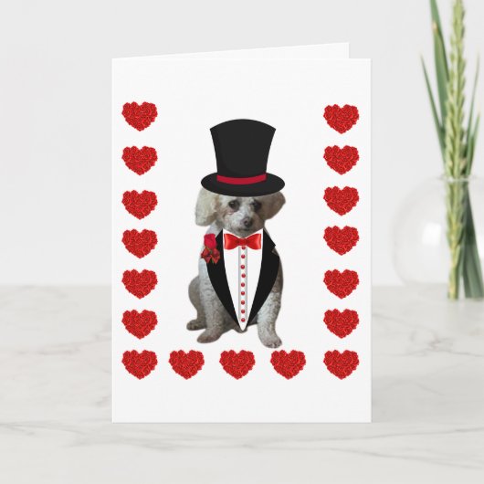 の考えPoodle折り畳みノートカード ノートカード (正面)