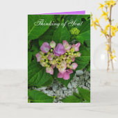 の考えPuPleとピンクの花 カード (黄色い花)