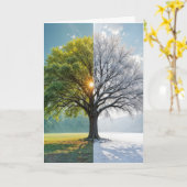 の考えYou Oak Tree In Dual Season カード (黄色い花)