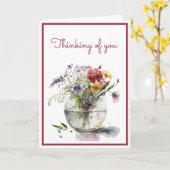 の考えYou Waterカラーデイジーをガラスの花瓶に カード (黄色い花)