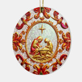 ～の聖降誕祭を厩舎で行う セラミックオーナメント (左)