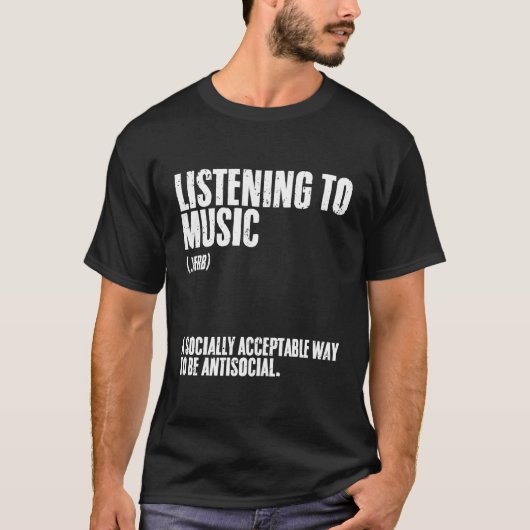 の聞内向き音楽の定義 Tシャツ (正面)