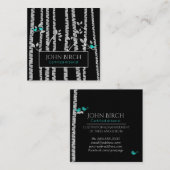 *~*の育樹専門家の木の医者樺の木の青の鳥 スクエア名刺 (正面/裏面)