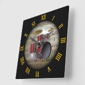 〜の背景を「ミュージカル惑星」に設定* ~ スクエア壁時計 (傾斜)