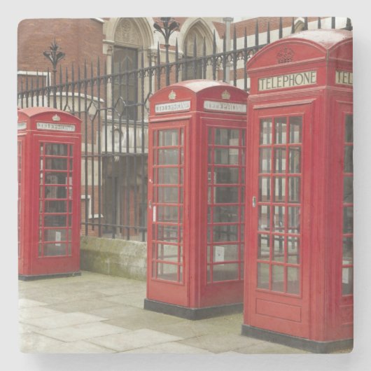 の背面にある電話ボックスの王室の列 ストーンコースター (正面)