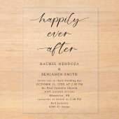 の脚本を受け結婚て楽しミニマルくエレガント アクリル招待状 (正面)