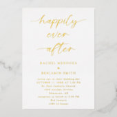 の脚本を受け結婚て楽しミニマルくエレガント 箔招待状 (正面)