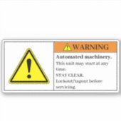 の自動警告機械ラベル シール (正面)