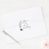 の航海のフローラ結婚いかりネイビーブルーウェルカム スクエアシール (封筒)