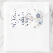 の航海のフローラ結婚いかりネイビーブルーウェルカム 長方形シール (バッグ)