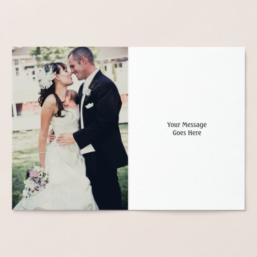 の航海の写結婚真または誕生日サンキューカード 箔カード (内部)