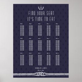 の航海の結婚座席一覧の青いいかり ポスター