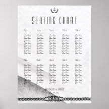 の航海の結婚座席表18x24灰色の白