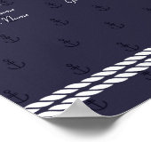 の航海の結婚座席表18x24青いかり ポスター (角)