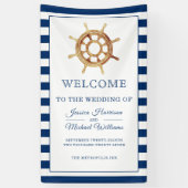 の航海の結婚海軍の水色のステアリングホイール 横断幕 (縦)
