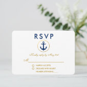 の航海の青結婚いかり金ゴールドRSVP 出欠カード (スタンド正面)