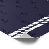 の航海のHashtag Sign 18x24青いいかり ポスター (角)