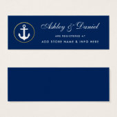 の航海のNavy Blue結婚 Registry Insert Card (正面&裏面)