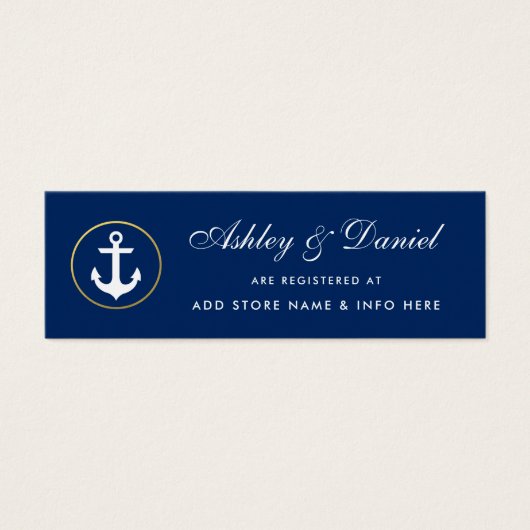 の航海のNavy Blue結婚 Registry Insert Card (正面)