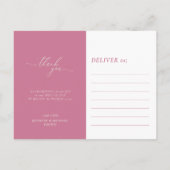 の色結婚きれいな写真ピンククリームありがとう ポストカード (裏面)