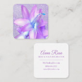 *~*の花のエレガントなグリッターのプロフェッショナル スクエア名刺 (正面/裏面)