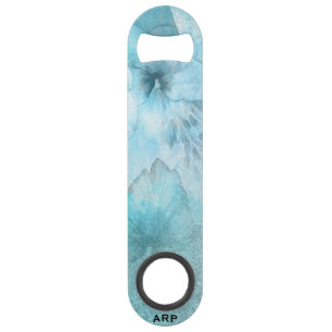 *~*の花のターコイズのグリッターの天の水彩画 スピード栓抜き