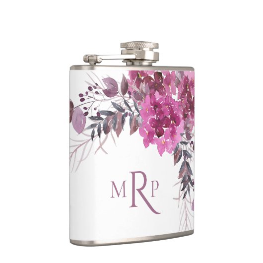 *~*の花のハートのマゼンタのアジサイのシックな人気がある フラスク (右)