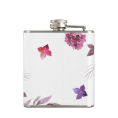 *~*の花のハートのマゼンタのアジサイのシックな人気がある フラスク (裏面)