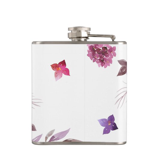 *~*の花のハートのマゼンタのアジサイのシックな人気がある フラスク (裏面)