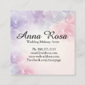 *~*の花のマクロ写真のエレガントなピンクのラベンダー スクエア名刺 (裏面)