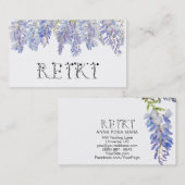 *~*の花の藤の花の水彩画の霊気 名刺 (正面/裏面)