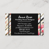 *~*の花の赤いケシのグリッターホイルの白黒の上品 名刺 (裏面)