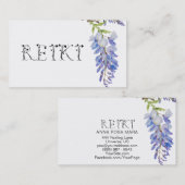 *~*の花の霊気の藤の花の水彩画 名刺 (正面/裏面)