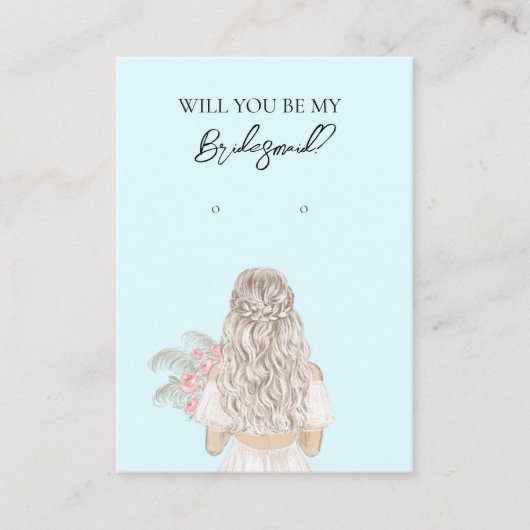 の花嫁結婚の花嫁のイヤリングディスプレイカード 名刺 (正面)