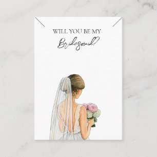 の花嫁結婚の花嫁のネックレスディスプレイカード 名刺