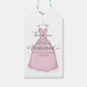 の花嫁結婚ヴィンテージピンクのドレスの好意 ギフトタグ (正面)