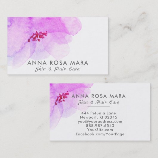 *~*の花柄の抽象芸術のはっきりしたでエレガントな水彩画 名刺 (正面/裏面)