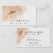 *~*の花柄の抽象芸術の柔らかいベージュモモの水彩画 名刺 (正面/裏面)