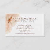 *~*の花柄の抽象芸術の柔らかいベージュモモの水彩画 名刺 (裏面)