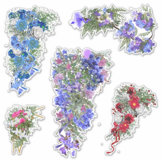 の花結婚の花束 シール (正面)