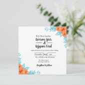 の花結婚色デザイン招待状カードデザイン 招待状 (スタンド正面)