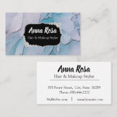 *~*の芸術的で青い及びピンクのきらきら光るなダイヤモンドの抽象芸術 名刺 (正面/裏面)