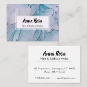 *~*の芸術的なピンク及び青い花の花のシャクヤク 名刺 (正面/裏面)